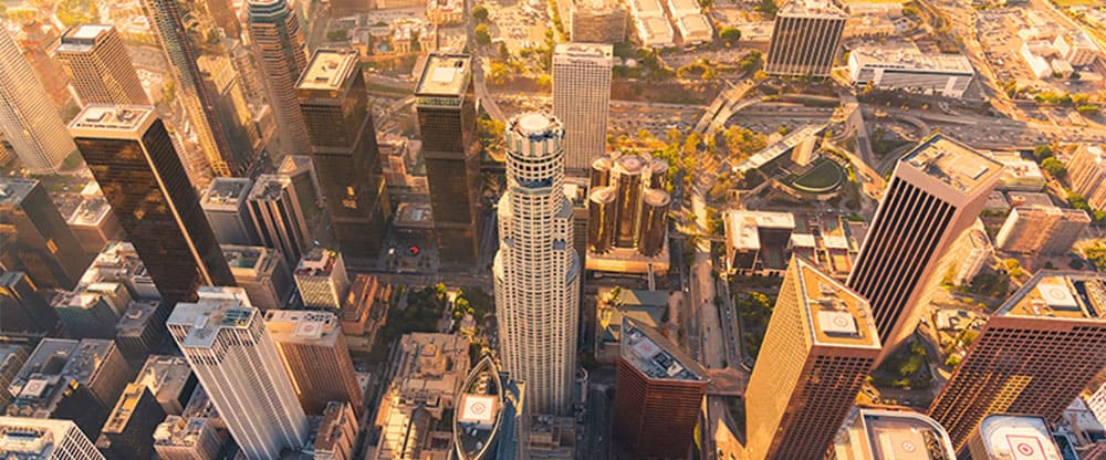 Aerial photo of Los Angeles city