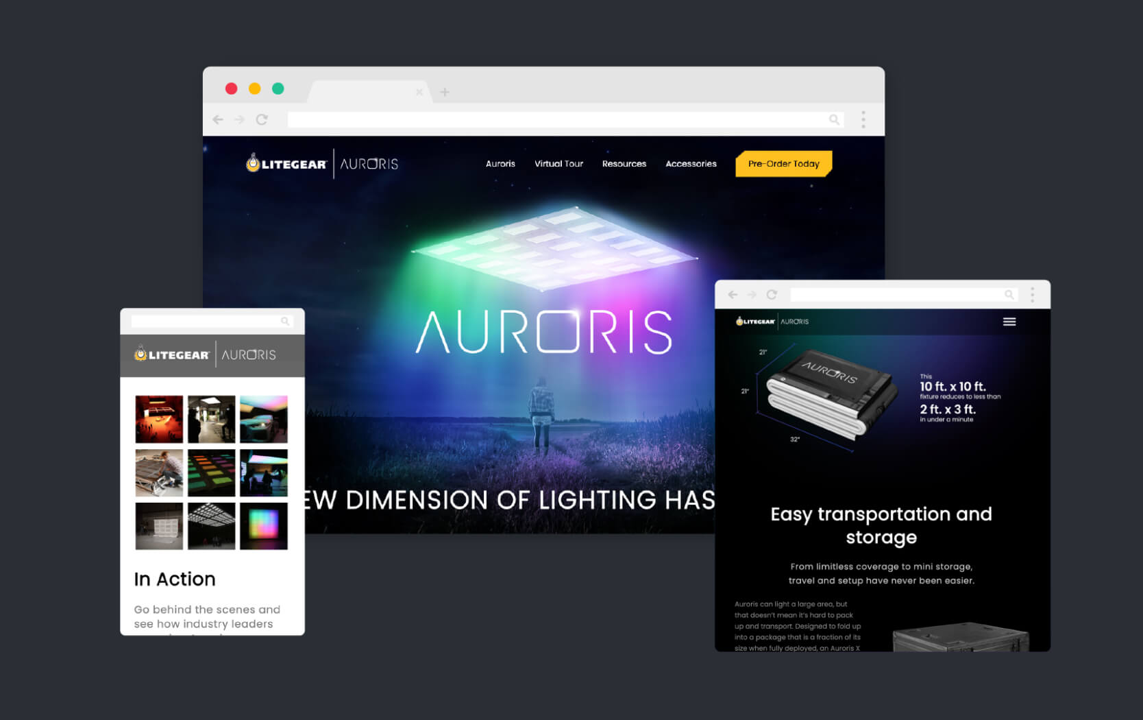 Litegear Auroris website image